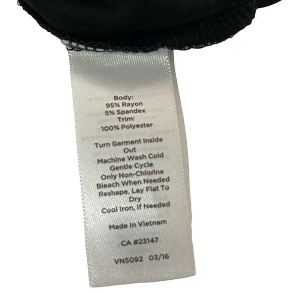 Talbots Women's Plus 1X Black Scoop-Neck Ruffles 3/4 Sleeves Top Tunic Comfort - Picture 9 of 9